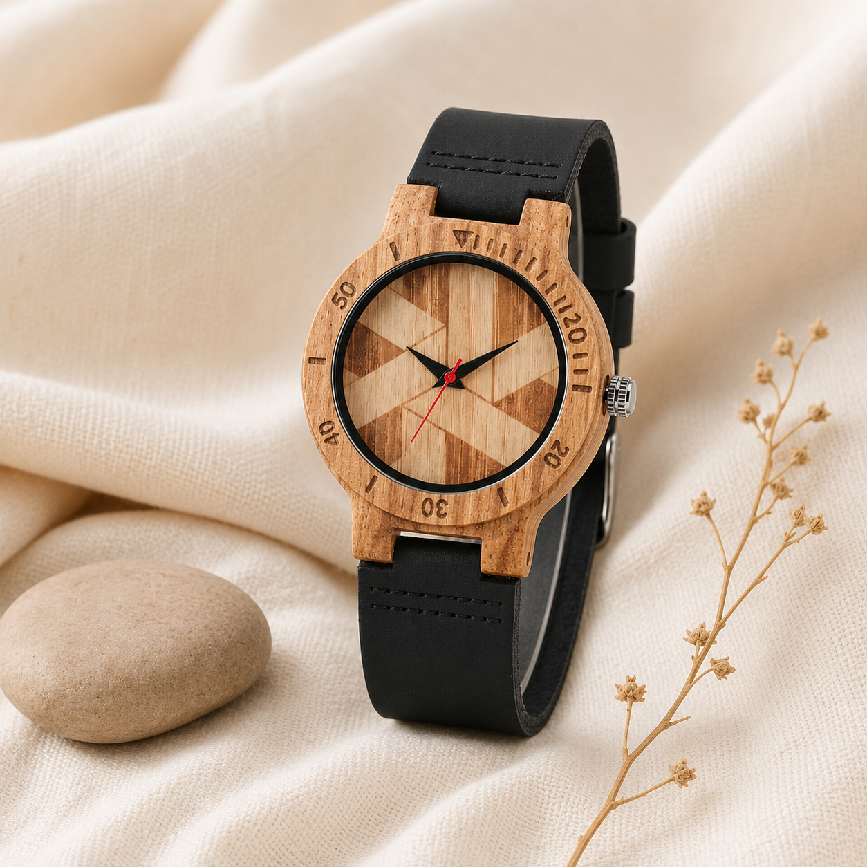 Solstice Geometric Wood Watch