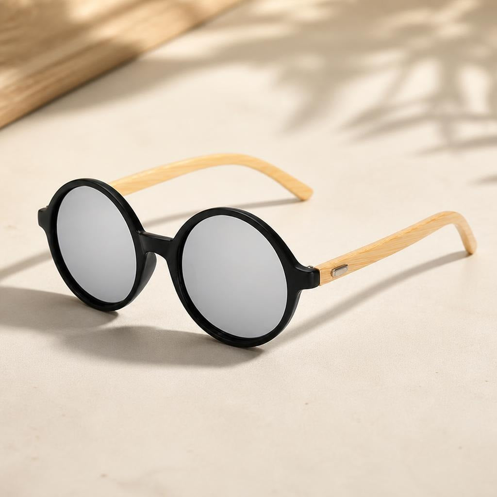 Lynton Bamboo Round Sunglasses