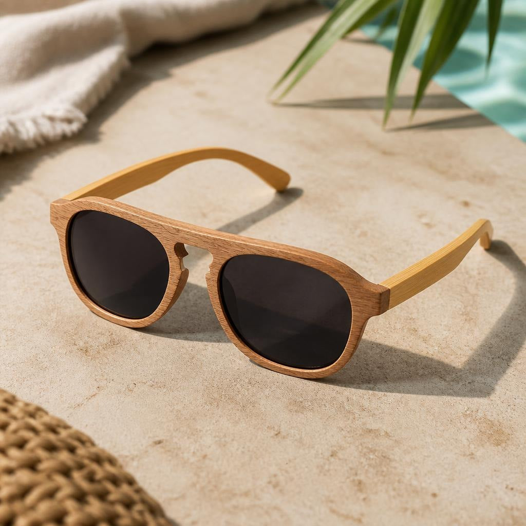Roan Bamboo Pilot Sunglasses