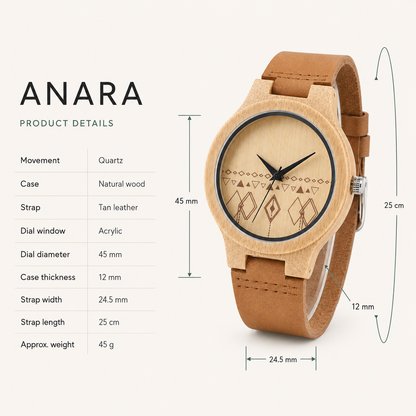 Anara Wooden Watch