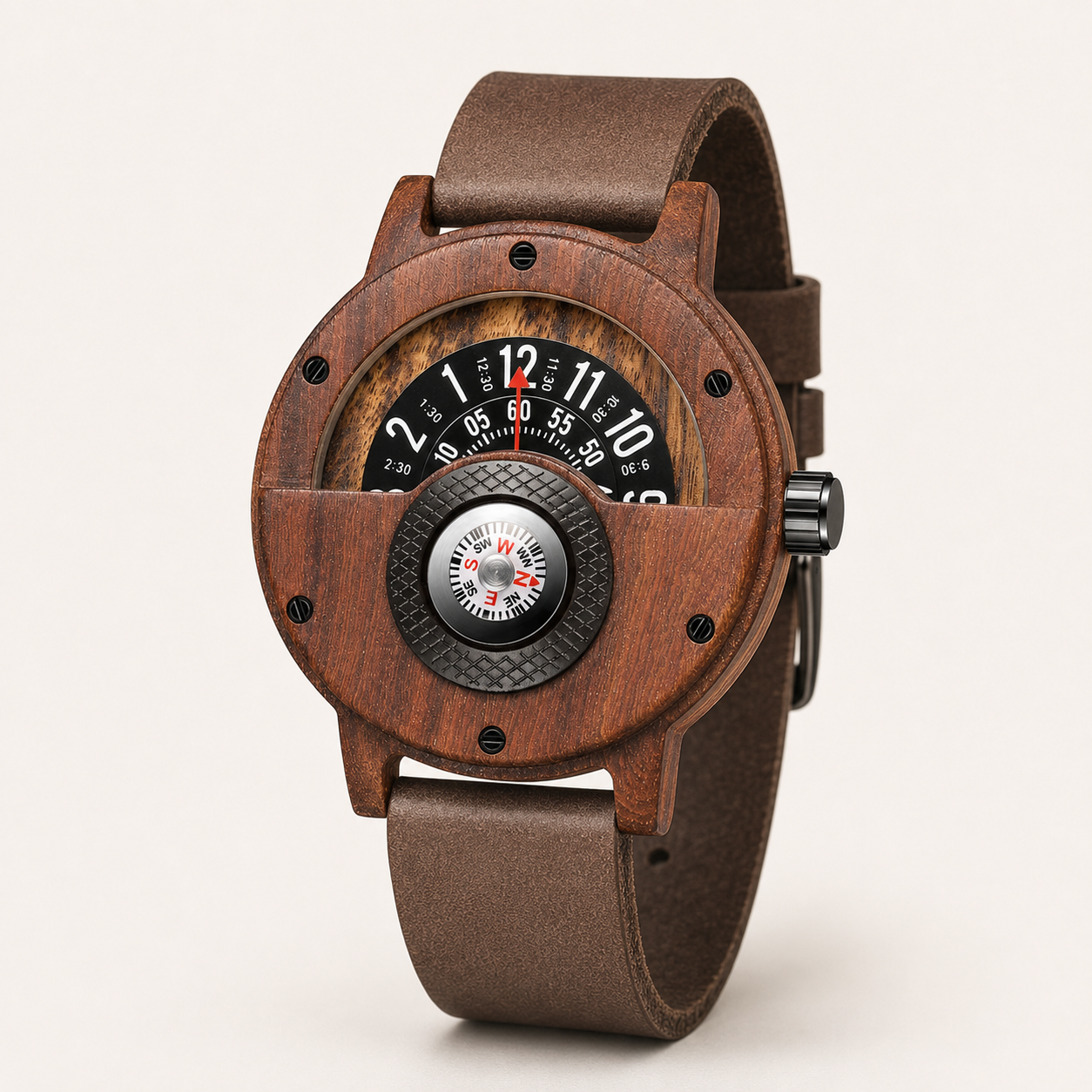 Nomad Turntable Wood Watch
