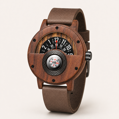 Nomad Turntable Wood Watch