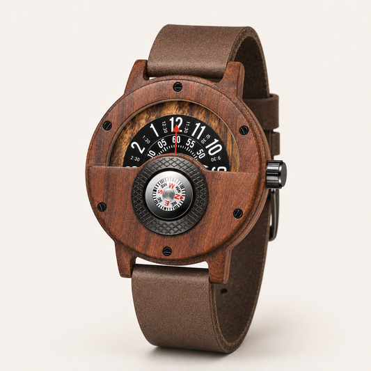 Nomad Turntable Wood Watch
