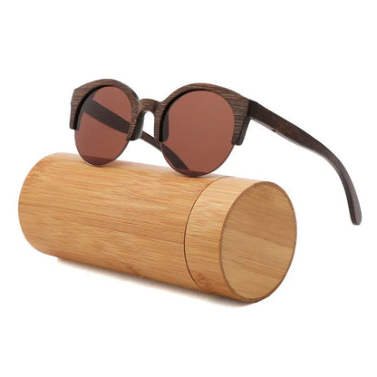 Bramble Bamboo Oval Sunglasses