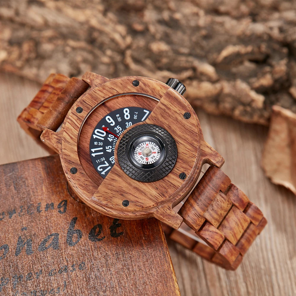 Nomad Turntable Wood Watch