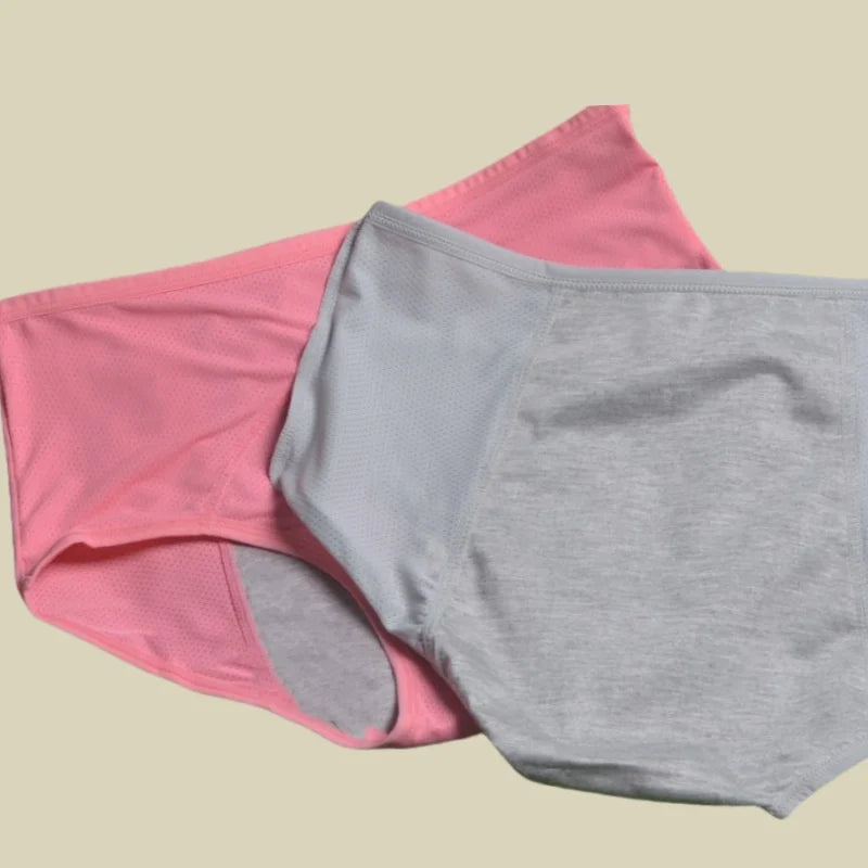 3pcs Women's Physiological Panties L-8XL Leak Proof Menstrual Comfortable Waterproof Plus Size Mid Waist Period Underwear