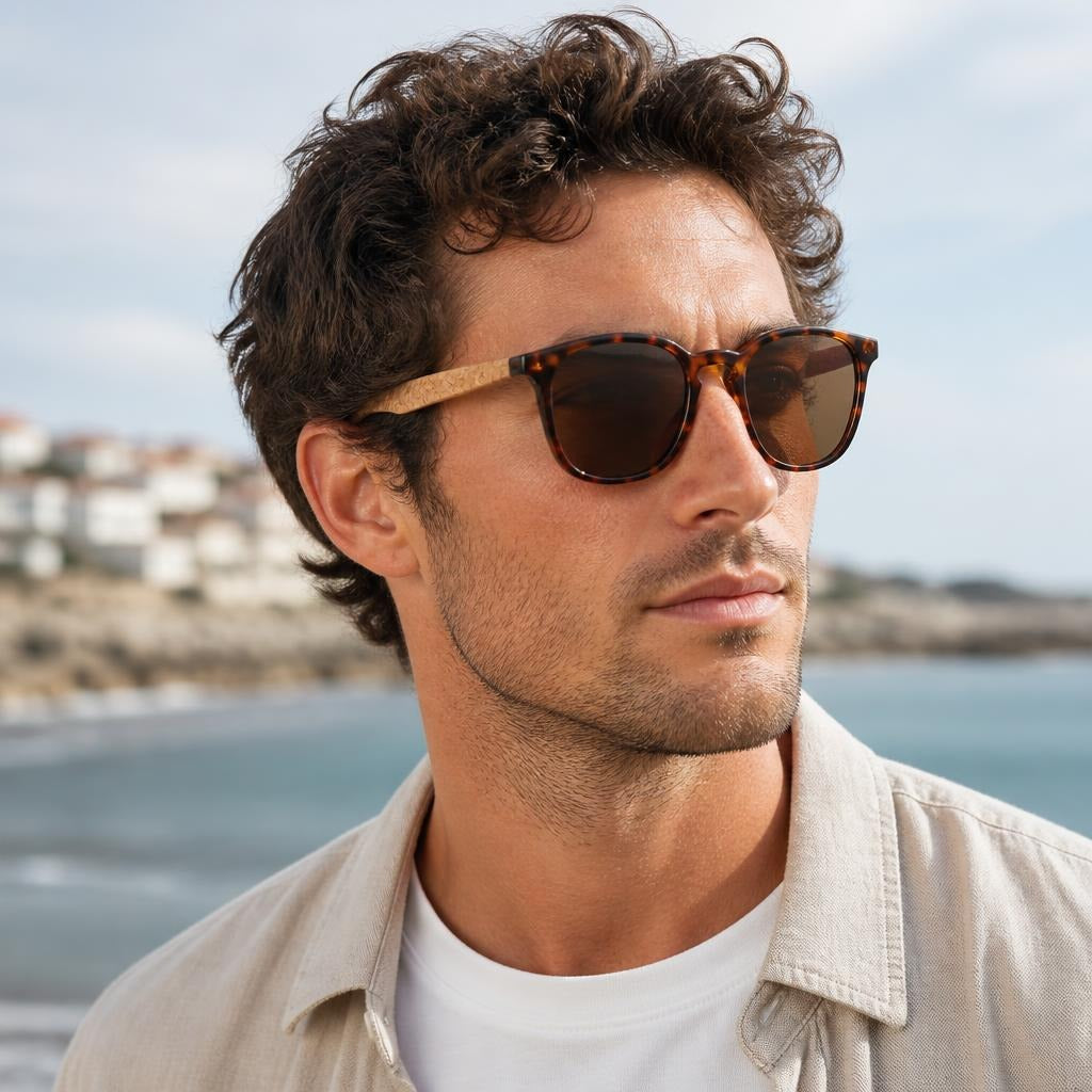 Braemar Bamboo Rectangle Sunglasses