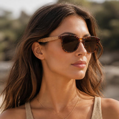Braemar Bamboo Rectangle Sunglasses