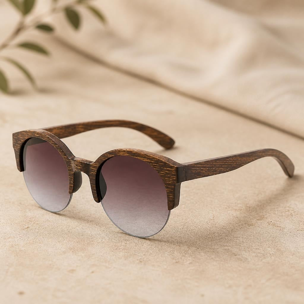 Bramble Bamboo Oval Sunglasses