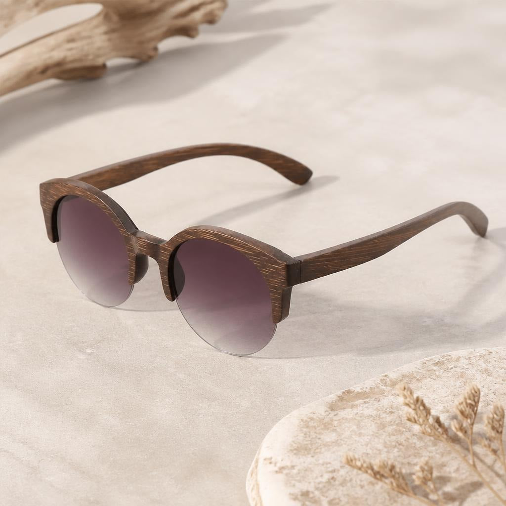 Bramble Bamboo Oval Sunglasses