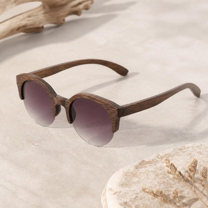 Bramble Bamboo Oval Sunglasses