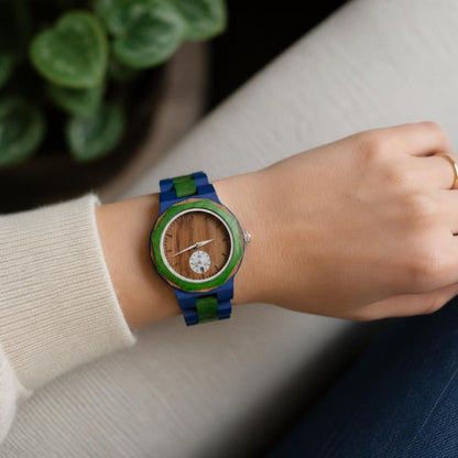 Juniper Dual-Time Wooden Watch