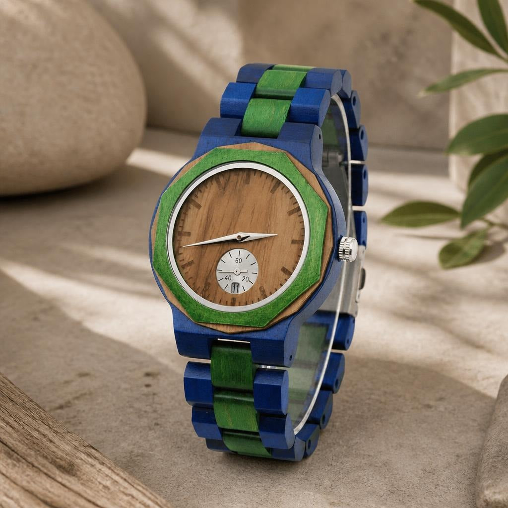 Juniper Dual-Time Wooden Watch