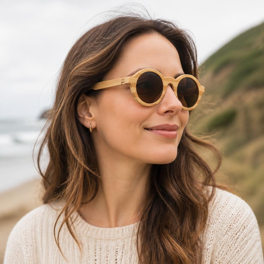 Kestrel Bamboo Oval Sunglasses
