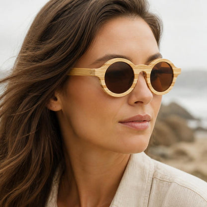 Kestrel Bamboo Oval Sunglasses