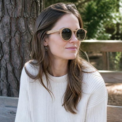 Lorien Bamboo Round Sunglasses