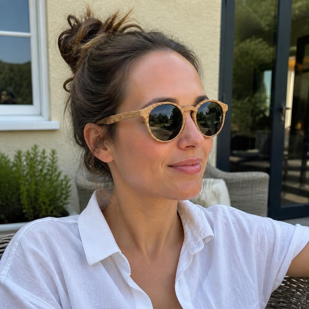 Lorien Bamboo Round Sunglasses
