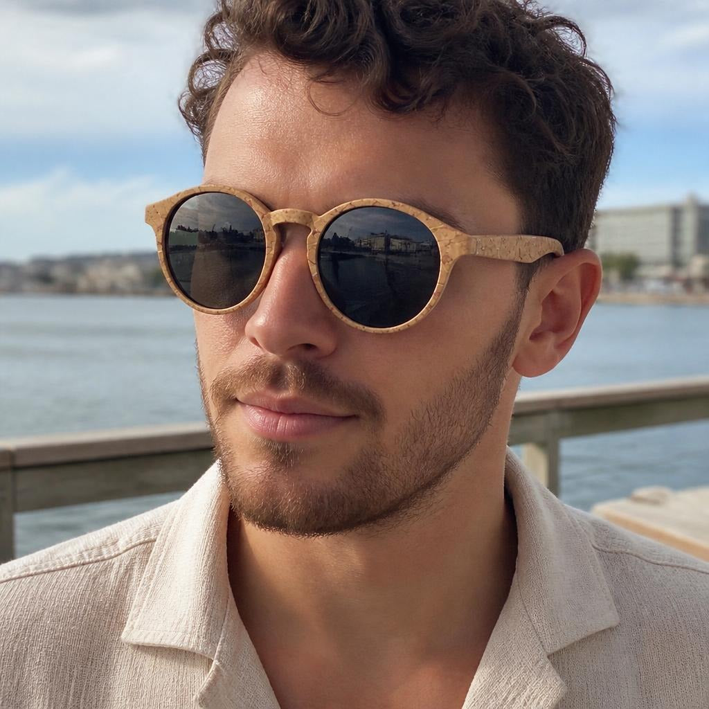 Lorien Bamboo Round Sunglasses