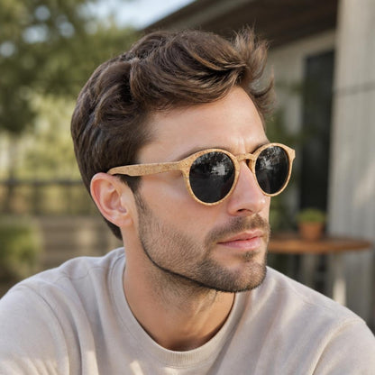Lorien Bamboo Round Sunglasses