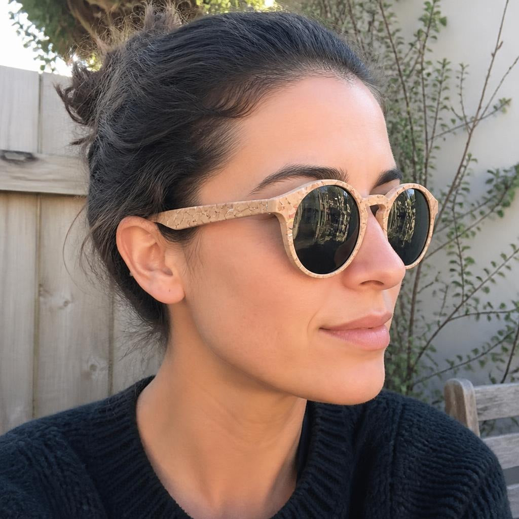 Lorien Bamboo Round Sunglasses
