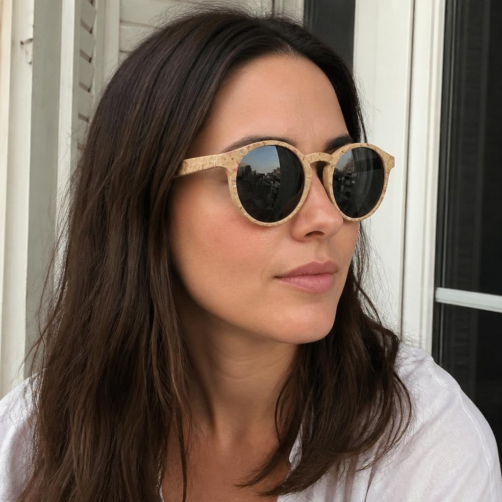 Lorien Bamboo Round Sunglasses