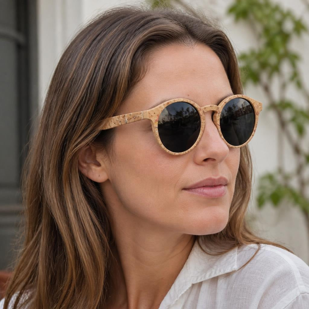 Lorien Bamboo Round Sunglasses