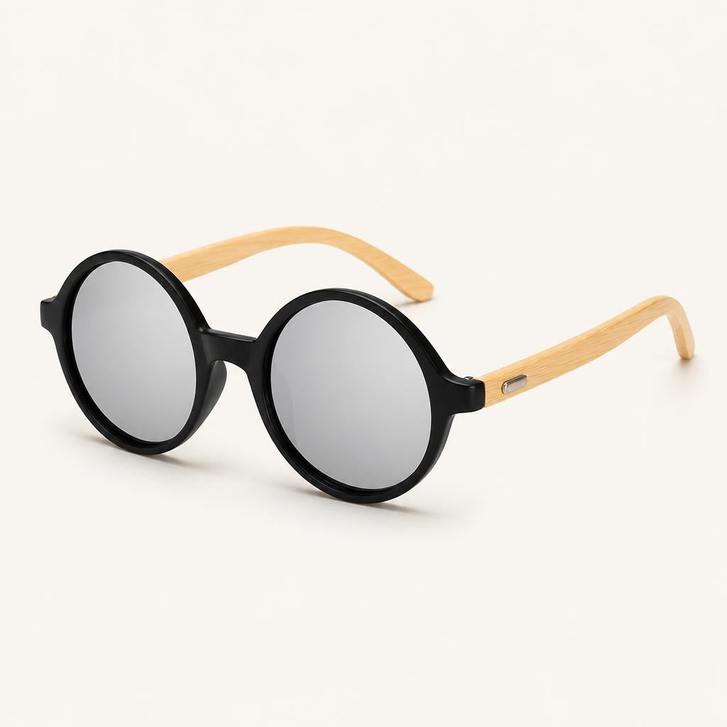 Lynton Bamboo Round Sunglasses