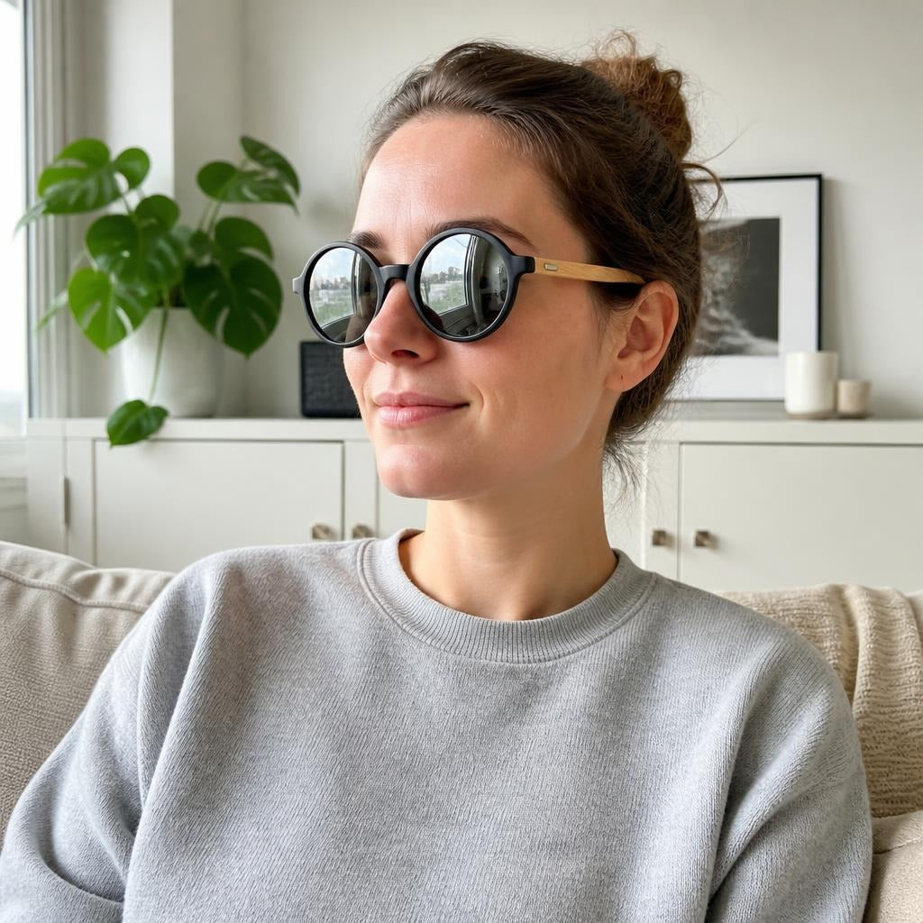 Lynton Bamboo Round Sunglasses