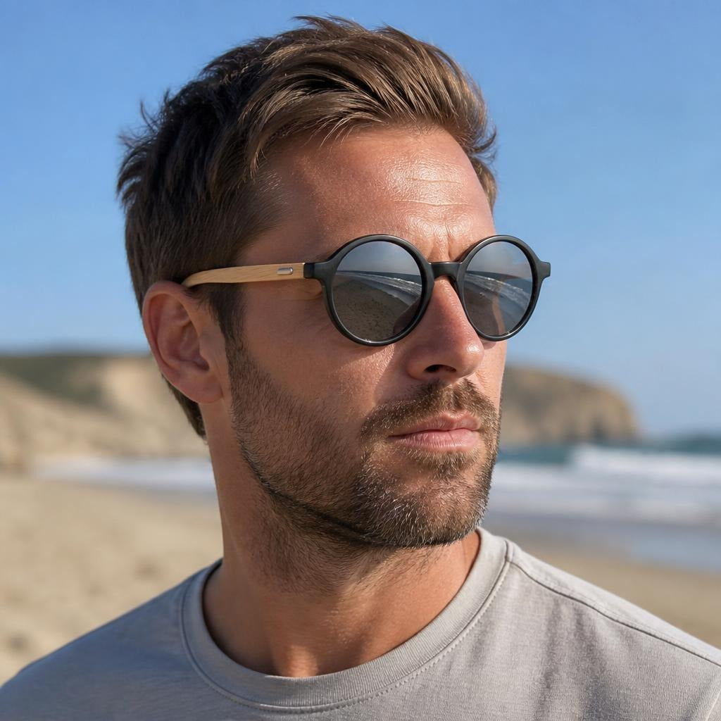 Lynton Bamboo Round Sunglasses