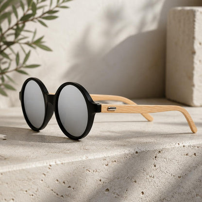 Lynton Bamboo Round Sunglasses