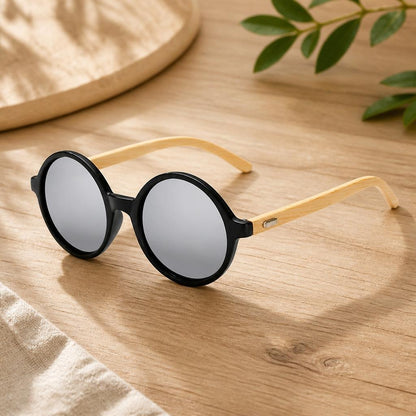 Lynton Bamboo Round Sunglasses