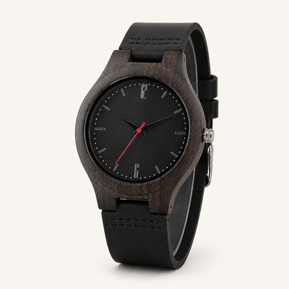 Noir Dark Wood Minimalist Watch