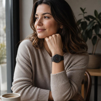 Noir Dark Wood Minimalist Watch