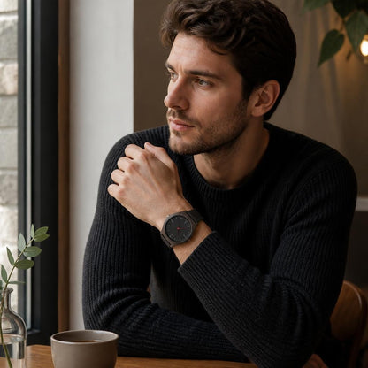 Noir Dark Wood Minimalist Watch