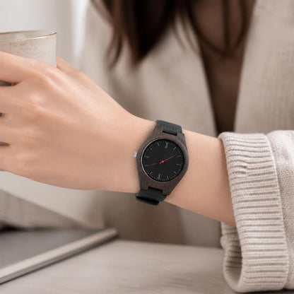 Noir Dark Wood Minimalist Watch