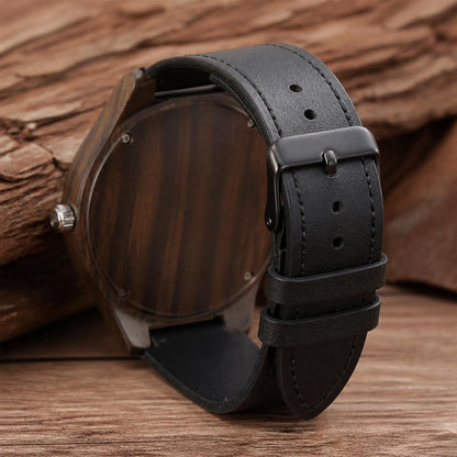 Noir Dark Wood Minimalist Watch
