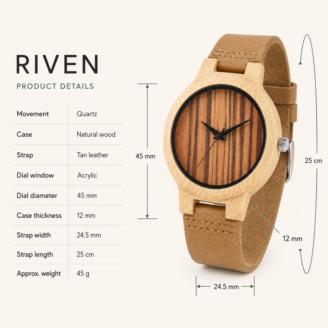 Riven Wooden Watch