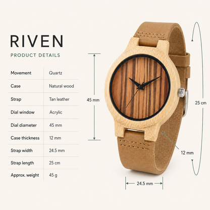 Riven Wooden Watch