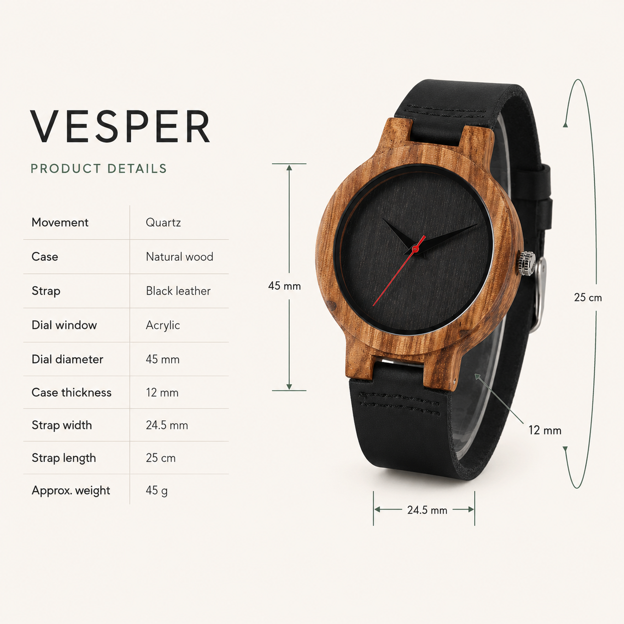 Vesper Wooden Watch